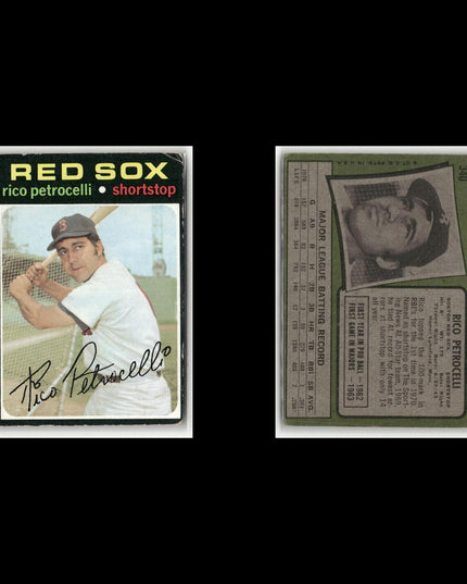 20-Card Lot Vintage 1971 Topps Boston Red Sox | MLB Baseball Trading Cards