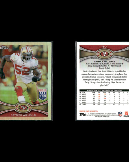 2010s Topps Chrome San Francisco 49ers Lot (6) w/ Kaepernick, Gore, Randy Moss