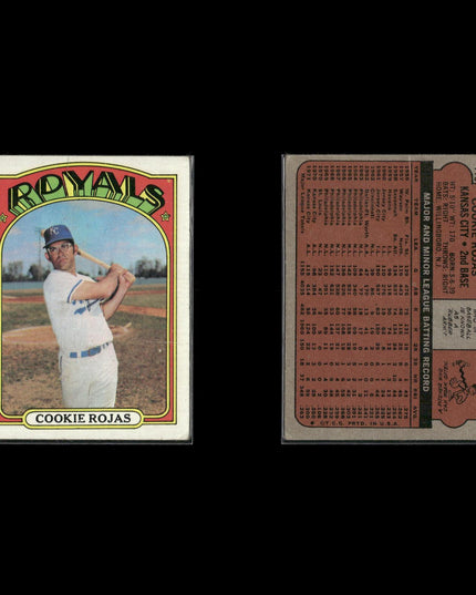 1972 Topps Kansas City Royals Team Lot (8 Cards) Vintage Baseball MLB
