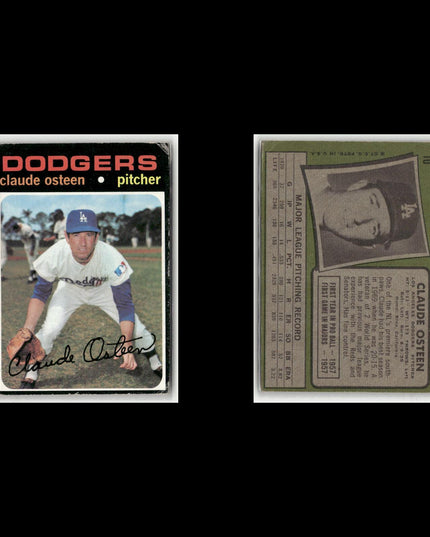12-Card Lot Vintage 1971 Topps LA Dodgers | MLB Baseball Trading Cards Team Lot