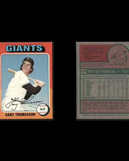 8-Card Lot Vintage 1975 Topps San Francisco Giants | MLB Baseball Trading Cards