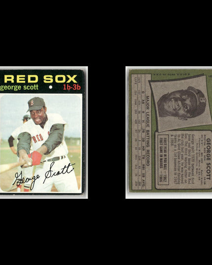 20-Card Lot Vintage 1971 Topps Boston Red Sox | MLB Baseball Trading Cards
