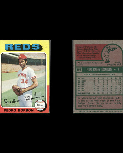 4-Card Lot Vintage 1975 Topps Cincinnati Reds | MLB Baseball Trading Cards Topps