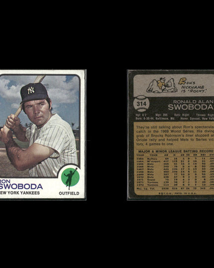 7-Card Lot Vintage 1973 Topps New York Yankees | MLB Baseball Trading Cards Topps