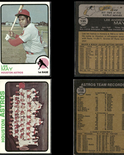 36-Card Lot Vintage 1973 Topps Houston Astros | MLB Baseball Trading Cards Topps