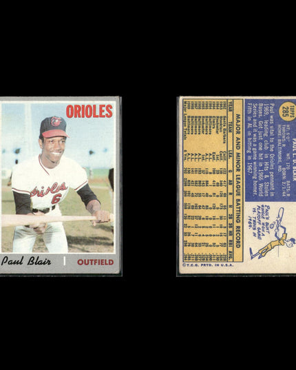 8-Card Lot Vintage 1970 Topps Baltimore Orioles | MLB Baseball Trading Cards