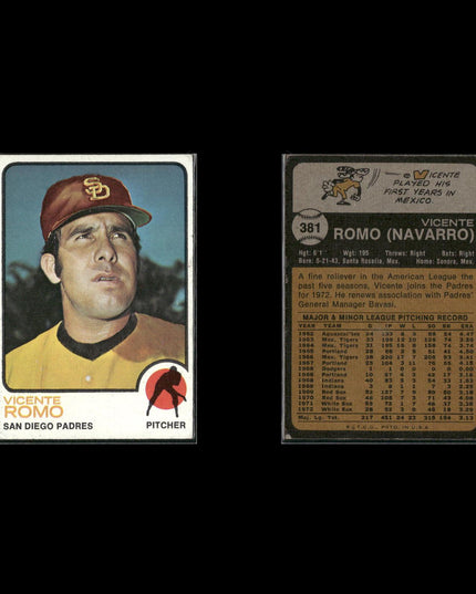 9-Card Lot Vintage 1973 Topps San Diego Padres | MLB Baseball Trading Cards