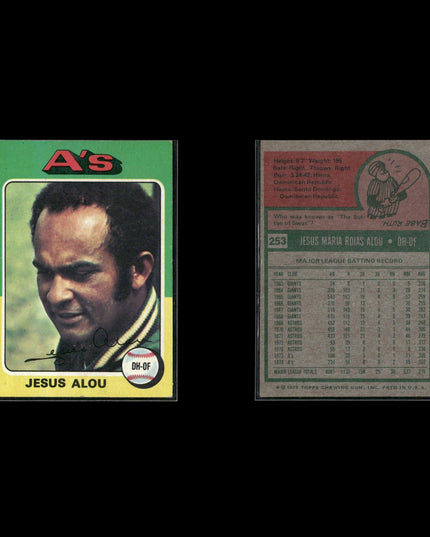 8-Card Lot Vintage 1975 Topps Oakland Athletics | MLB Baseball Trading Cards