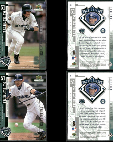 Ichiro Suzuki 2001 Upper Deck Tribute to 51 Lot (24) Inserts Mariners