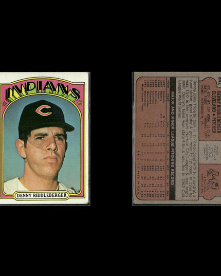 1972 Topps Cleveland Indians Team Lot (5 Cards) Vintage Baseball MLB