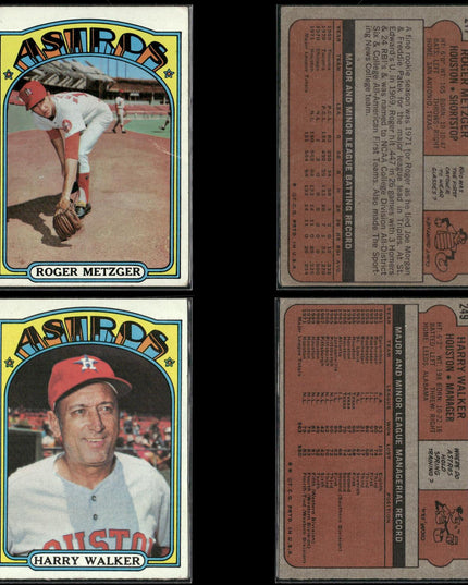 27-Card Lot Vintage 1972 Topps Houston Astros | MLB Baseball Trading Cards