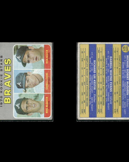 4-Card Lot Vintage 1970 Topps Atlanta Braves | MLB Baseball Trading Cards Topps