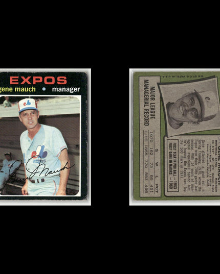 19-Card Lot Vintage 1971 Topps Montreal Expos | MLB Baseball Trading Cards Topps