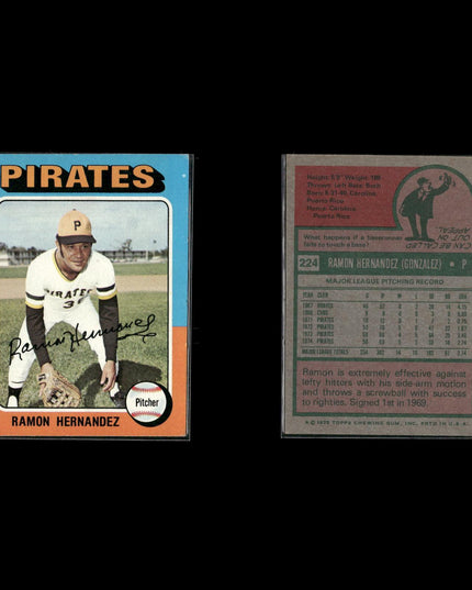 7-Card Lot Vintage 1975 Topps Pittsburgh Pirates | MLB Baseball Trading Cards