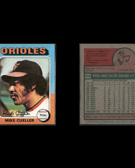 11-Card Lot Vintage 1975 Topps Baltimore Orioles | MLB Baseball Trading Cards