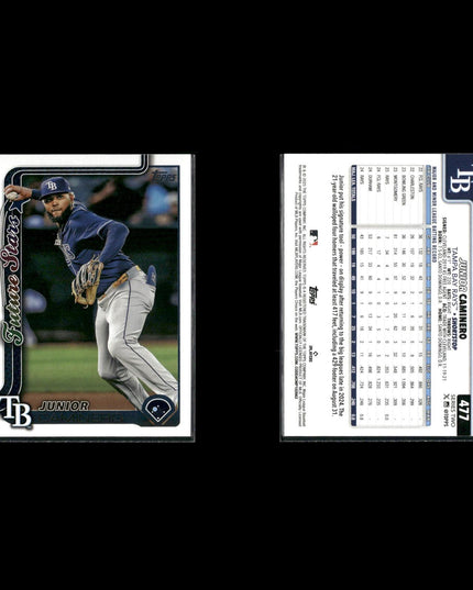 Junior Caminero 12-Card Lot Tampa Bay Rays Top Prospect