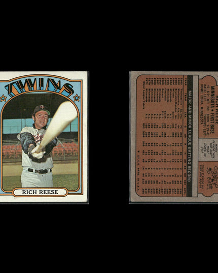 1972 Topps Minnesota Twins Team Lot (10 Cards) Vintage Baseball MLB