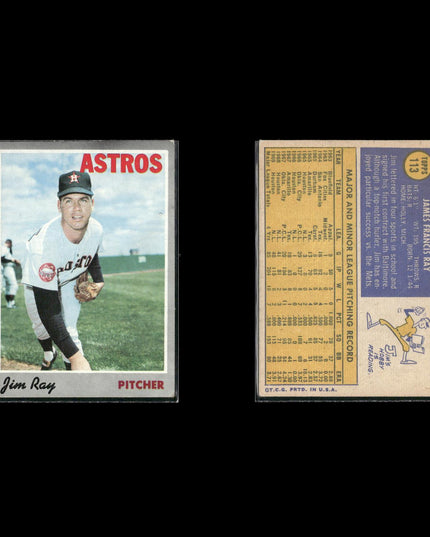 8-Card Lot Vintage 1970 Topps Houston Astros | MLB Baseball Trading Cards Topps