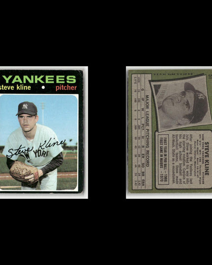 5-Card Lot Vintage 1971 Topps New York Yankees | MLB Baseball Trading Cards