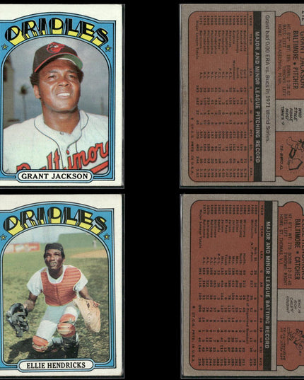 25-Card Lot Vintage 1972 Topps Baltimore Orioles | MLB Baseball Trading Cards