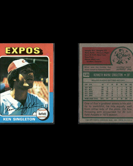 4-Card Lot Vintage 1975 Topps Montreal Expos | MLB Baseball Trading Cards Topps