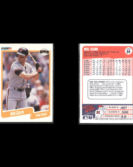Will Clark 11-Card Lot SF Giants “Will the Thrill” All-Star