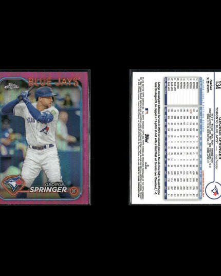 2024 Topps Chrome Pink Refractors Lot (6) Stars – Springer, Swanson, More
