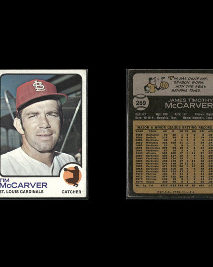 19-Card Lot Vintage 1973 Topps St. Louis Cardinals | MLB Baseball Trading Cards