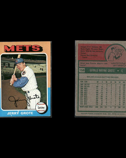 4-Card Lot Vintage 1975 Topps New York Mets | MLB Baseball Trading Cards Topps