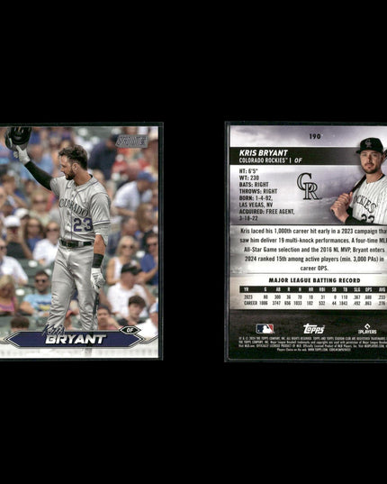 Kris Bryant 8-Card Lot Chicago Cubs 2016 MVP Rookie of Year