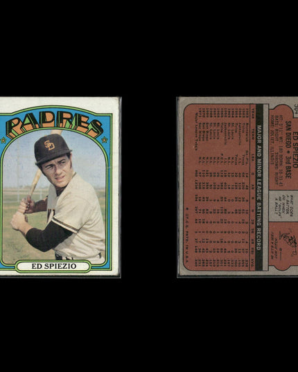 1972 Topps San Diego Padres Team Lot (8 Cards) Vintage Baseball MLB