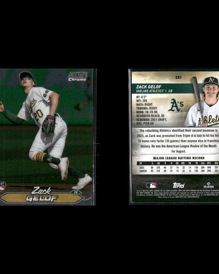 Zack Gelof 4-Card Lot Oakland A’s Rookie 2B Power Hitter