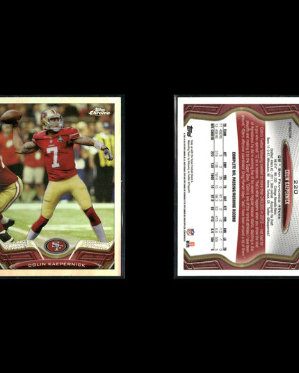 2010s Topps Chrome San Francisco 49ers Lot (6) w/ Kaepernick, Gore, Randy Moss