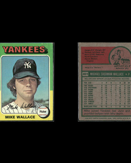 7-Card Lot Vintage 1975 Topps New York Yankees | MLB Baseball Trading Cards
