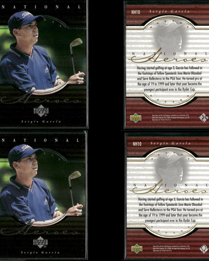 Sergio Garcia Golf Card Lot (24) 2001–2003 UD Gallery, Heroes, Inserts