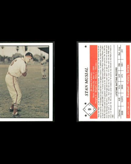 6x Stan Musial #9 1979 TCMA 1950s St. Louis Cardinals Baseball Card Lot