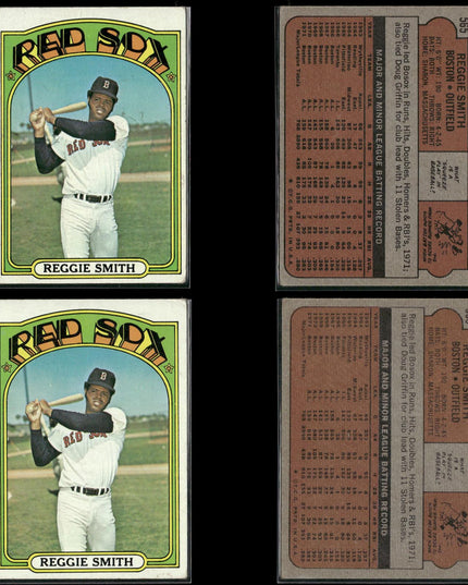 1972 Topps Boston Red Sox Team Lot (30 Cards) Vintage Baseball MLB