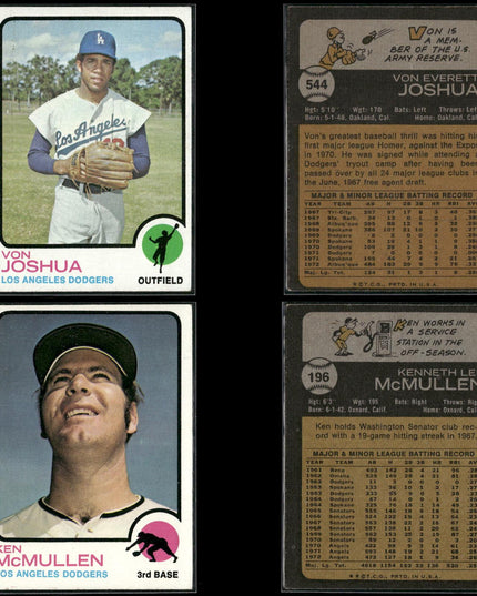 31-Card Lot Vintage 1973 Topps LA Dodgers | MLB Baseball Trading Cards Vintage