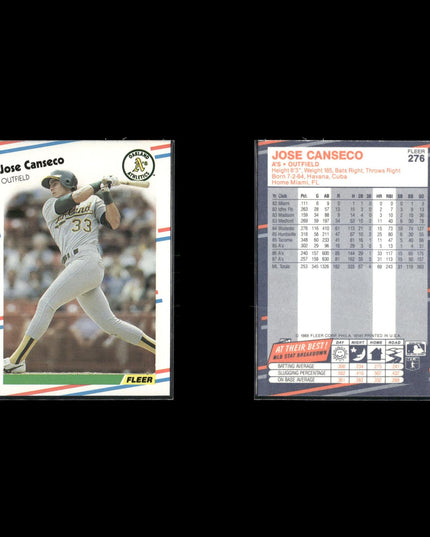 Jose Canseco 15-Card Lot Oakland A’s Bash Brother MVP Power Bat