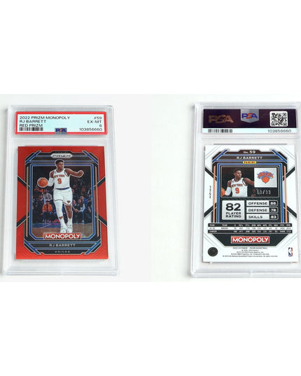 2022 Panini Monopoly Prizm Red /99 Lot of 5 – All PSA 8 Basketball Cards