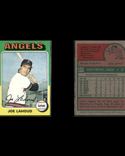 9-Card Lot Vintage 1975 Topps California Angels | MLB Baseball Trading Cards