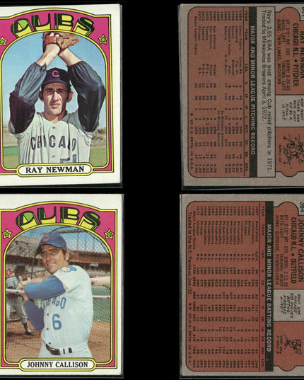 1972 Topps Chicago Cubs Team Lot (33 Cards) Vintage Baseball MLB