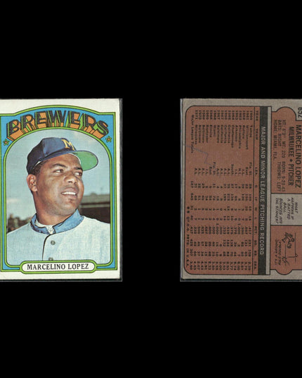 1972 Topps Milwaukee Brewers Team Lot (10 Cards) Vintage Baseball MLB