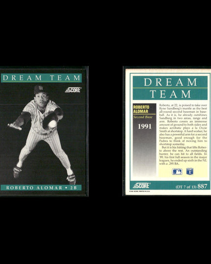 1991 Score Dream Team Baseball Card Set – 13 Cards – Stars & Hall of Famers