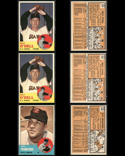 1963 Topps Baseball Card Lot – 61 Vintage Cards – Bulk Collection