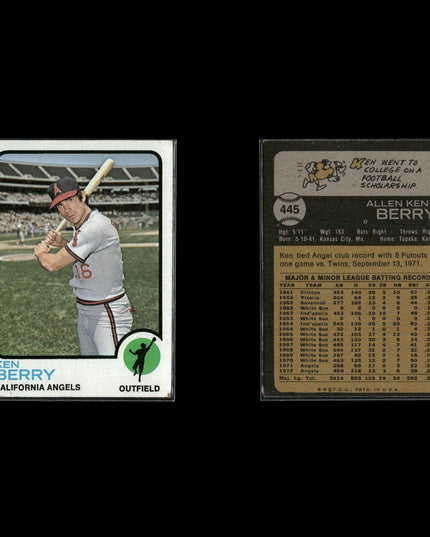 9-Card Lot Vintage 1973 Topps California Angels | MLB Baseball Trading Cards