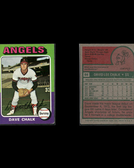 9-Card Lot Vintage 1975 Topps California Angels | MLB Baseball Trading Cards