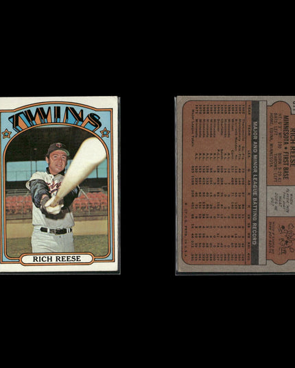 1972 Topps Minnesota Twins Team Lot (10 Cards) Vintage Baseball MLB