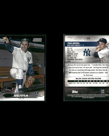 Yogi Berra 5-Card Lot Yankees HOF Catcher Vintage Tribute Cards