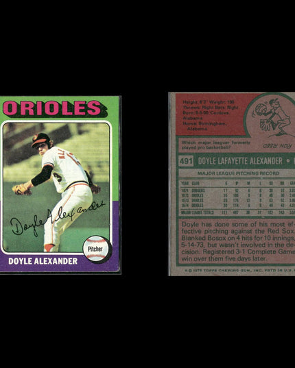 11-Card Lot Vintage 1975 Topps Baltimore Orioles | MLB Baseball Trading Cards